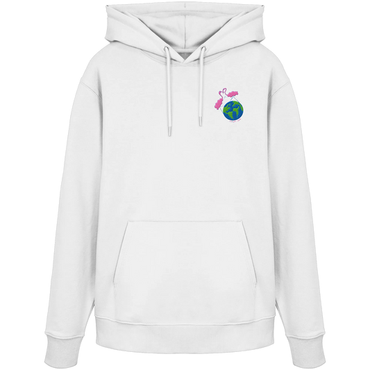 Love you Earth/ Embroidery - Organic Hoodie (Stick)