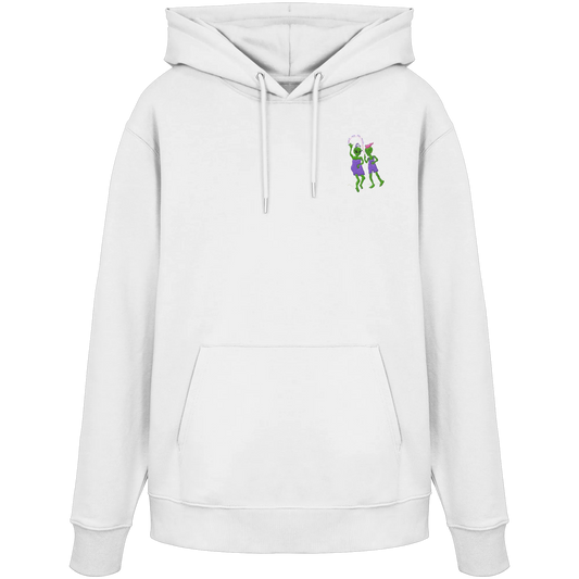 Dancing Aliens Embroidery - Organic Hoodie (Stick)