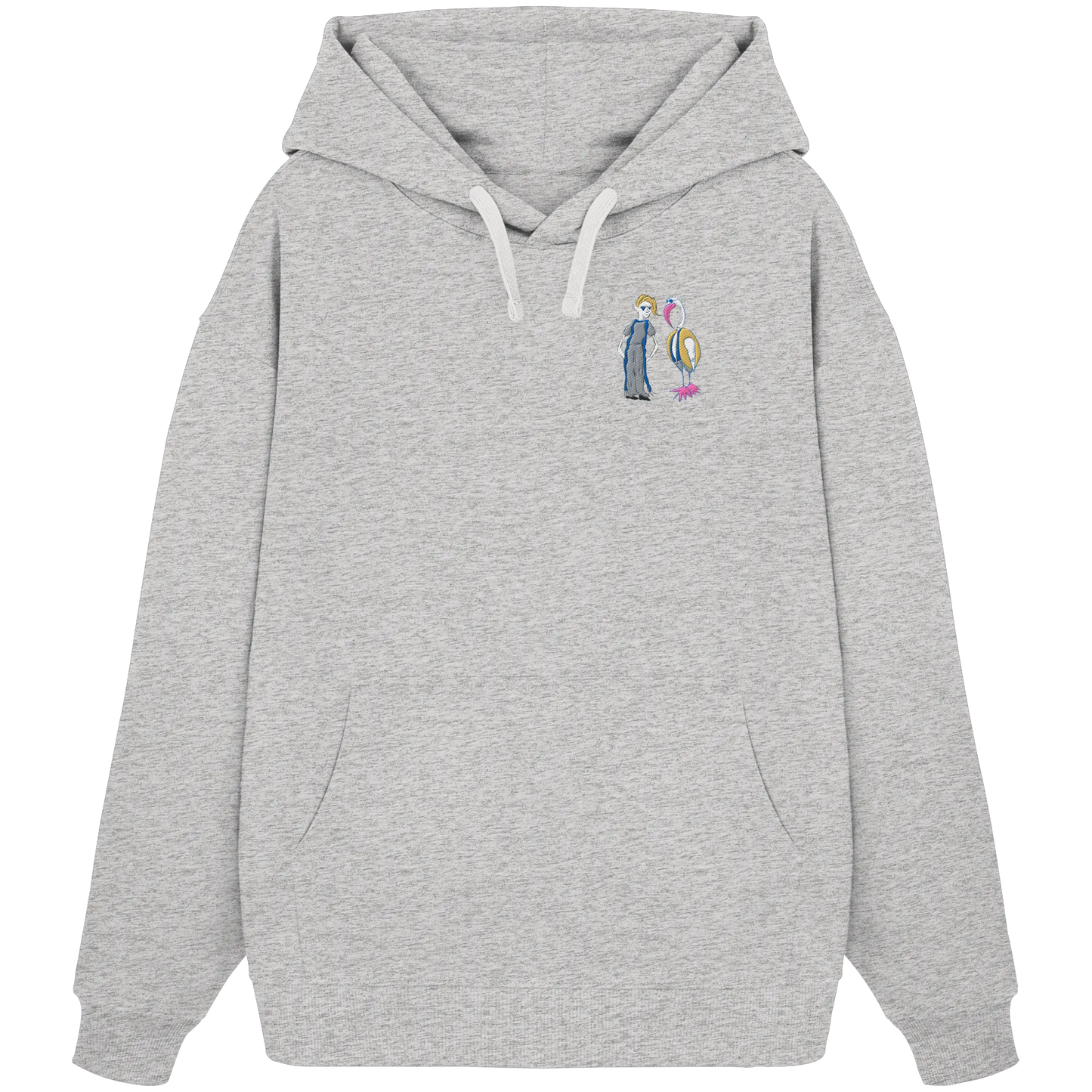 The Boy and the Heron Embroidery - Organic Oversize Hoodie (Stick)