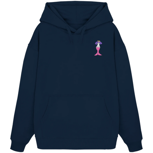 Mermaid Embroidery - Organic Oversize Hoodie (Stick)