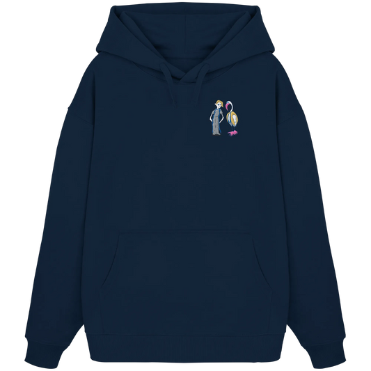 The Boy and the Heron Embroidery - Organic Oversize Hoodie (Stick)