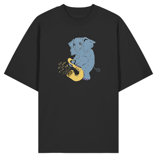 A sad Elephant  - Organic Oversize Shirt
