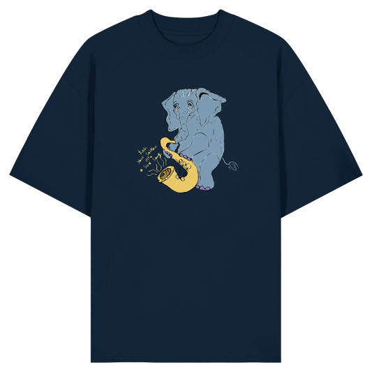 A sad Elephant  - Organic Oversize Shirt