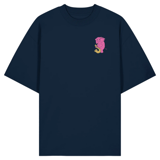 A sad elephant embroidered - Organic Oversize Shirt
