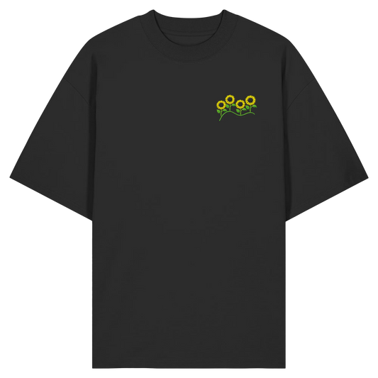 Sunflower Embroidery - Organic Oversize Shirt (Stick)