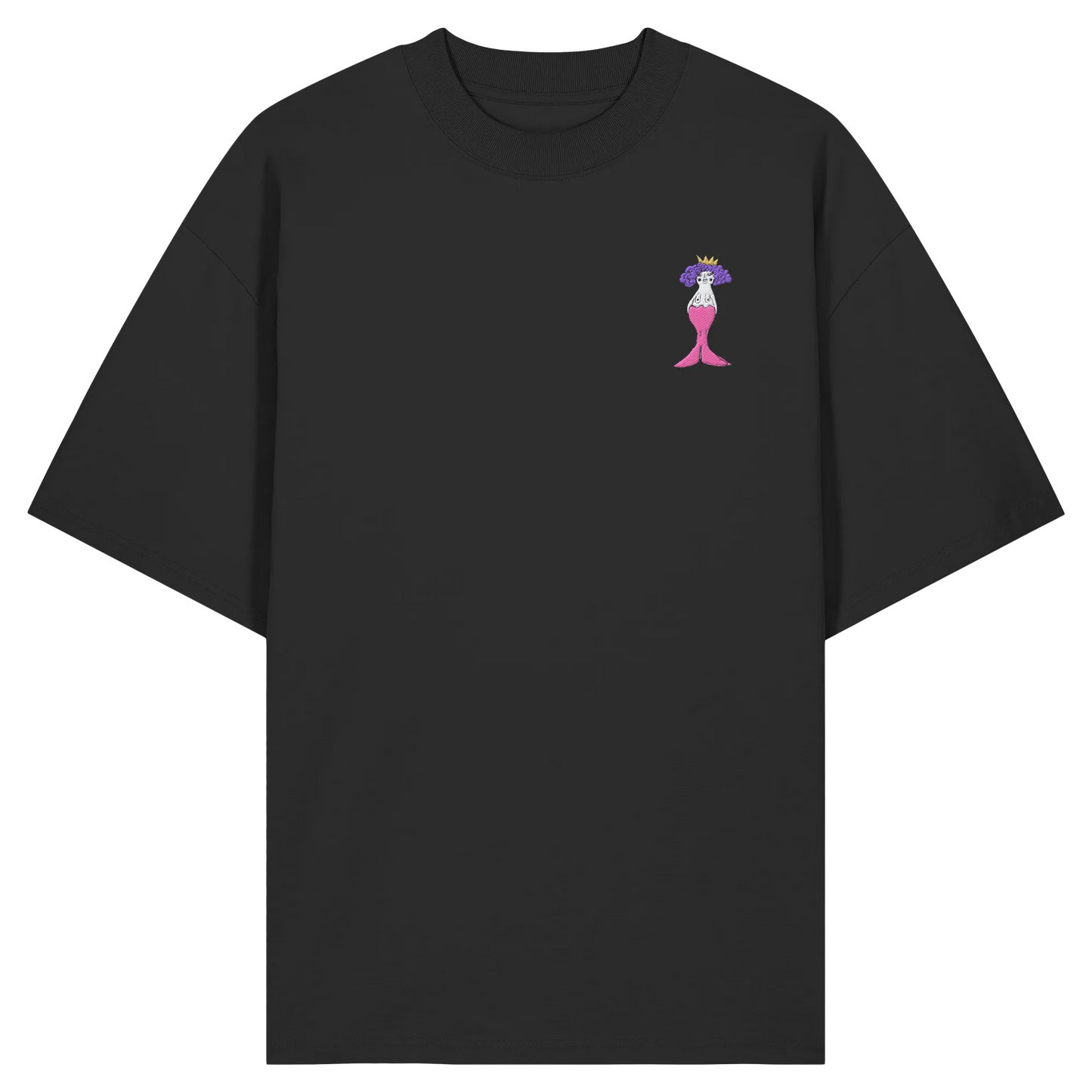 Mermaid Embroidery - Organic Oversize Shirt (Stick)