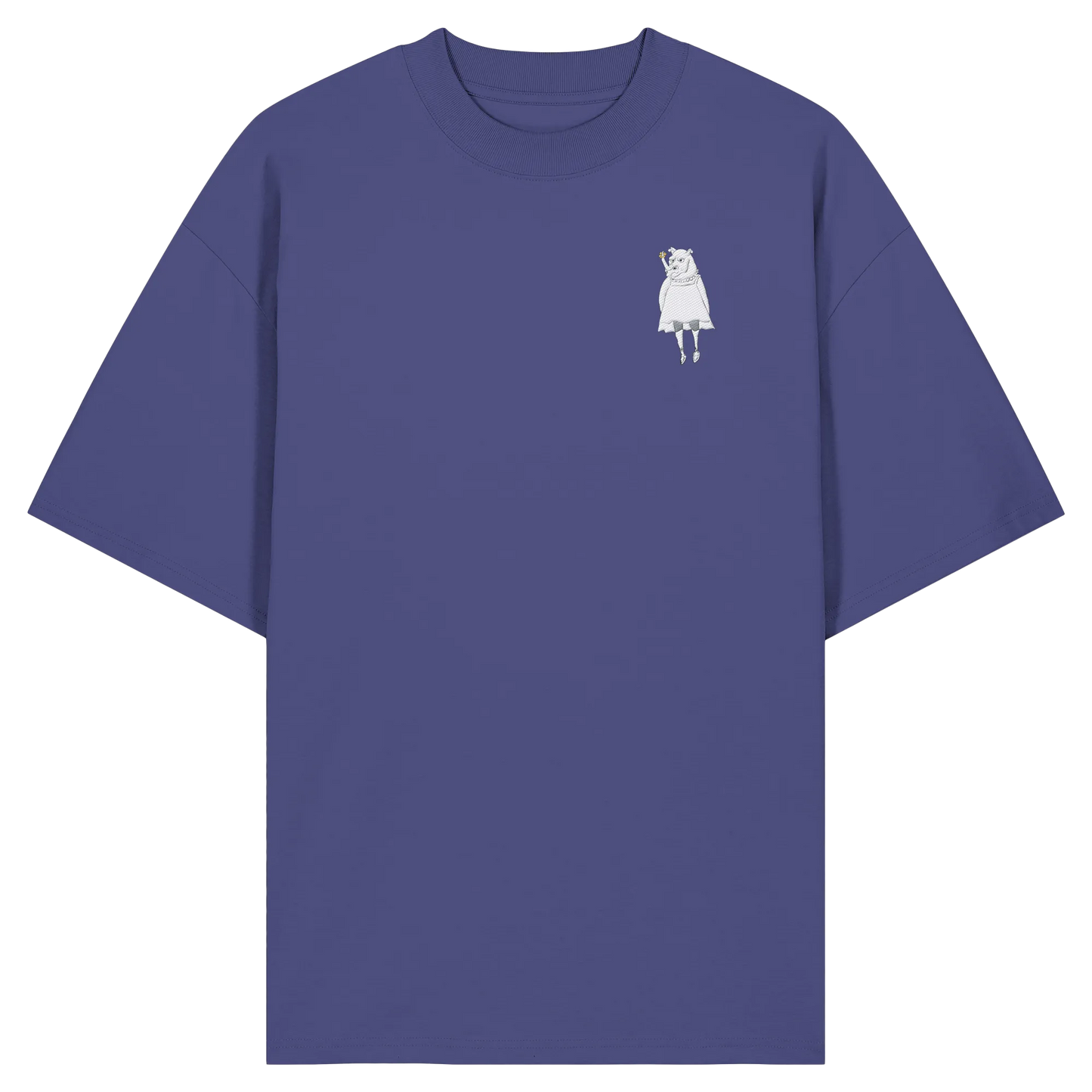 Rhino Embroidery - Organic Oversize Shirt (Stick)
