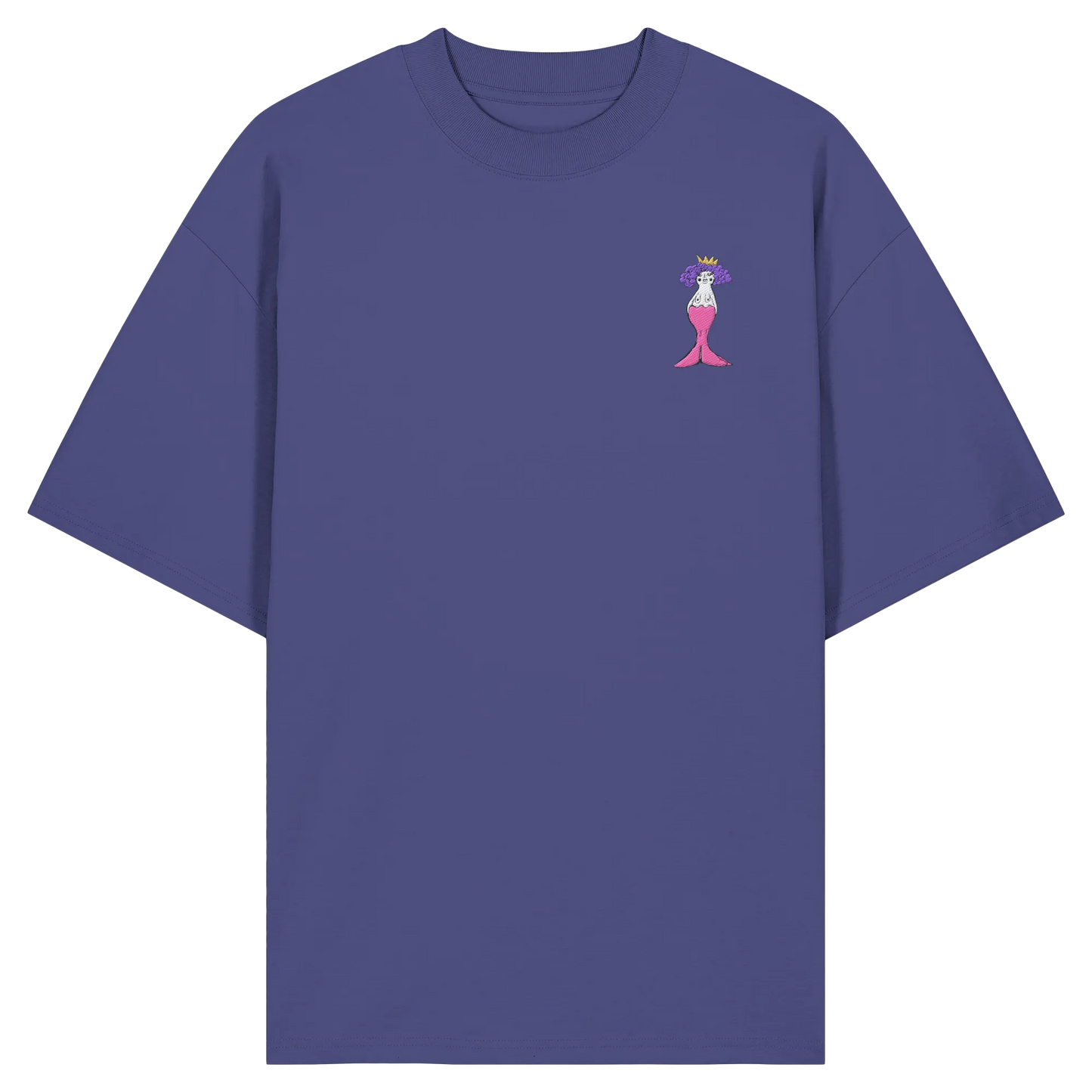Mermaid Embroidery - Organic Oversize Shirt (Stick)