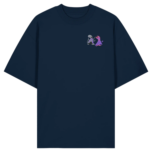 Octo and Fishy embroidery - Organic Oversize Shirt (Stick)