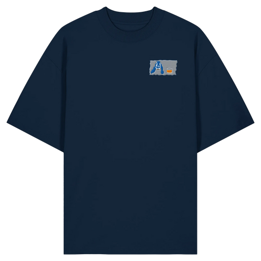 Scotch Dog embroidery - Organic Oversize Shirt (Stick)