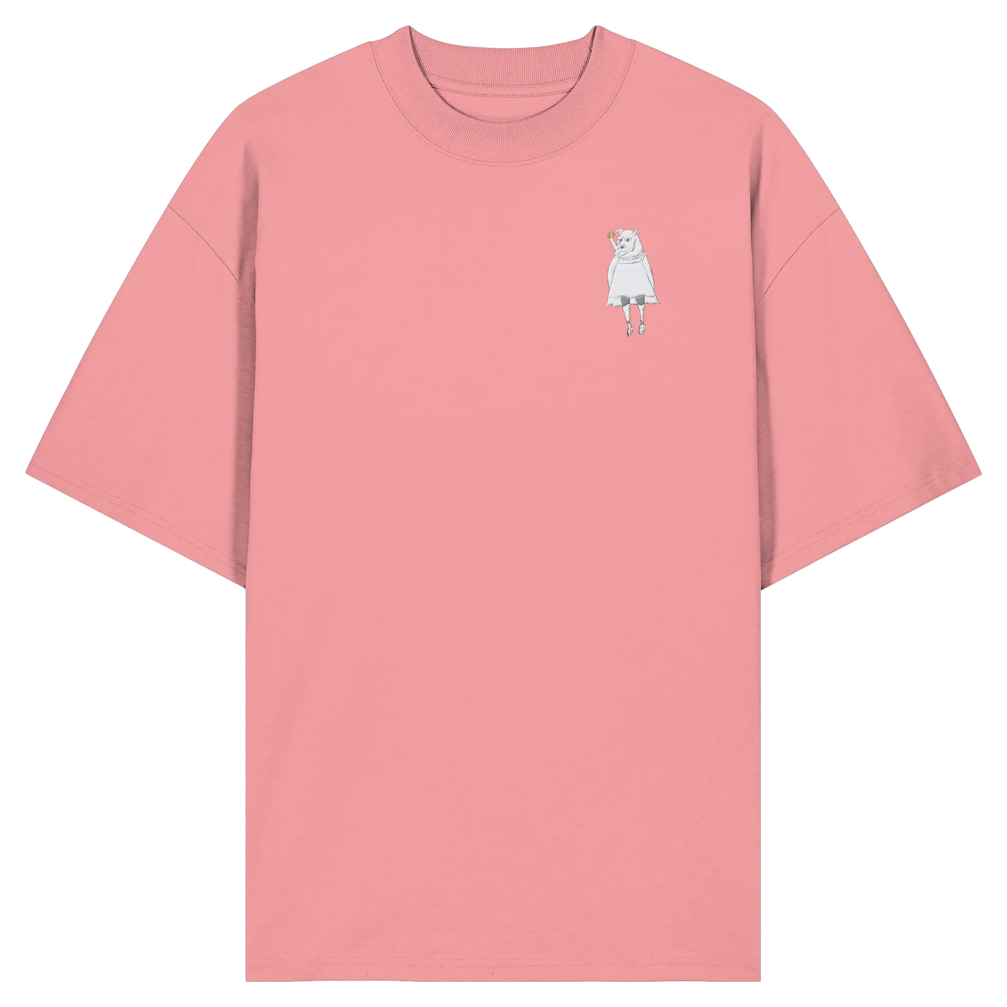 Rhino Embroidery - Organic Oversize Shirt (Stick)