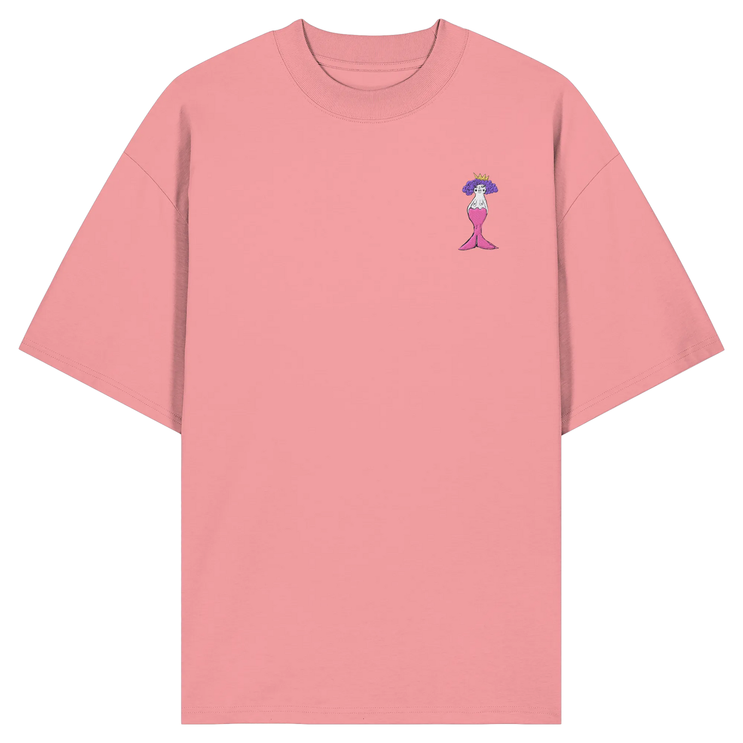 Mermaid Embroidery - Organic Oversize Shirt (Stick)
