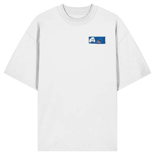 Wine Dog Embroidery - Organic Oversize Shirt (Stick)