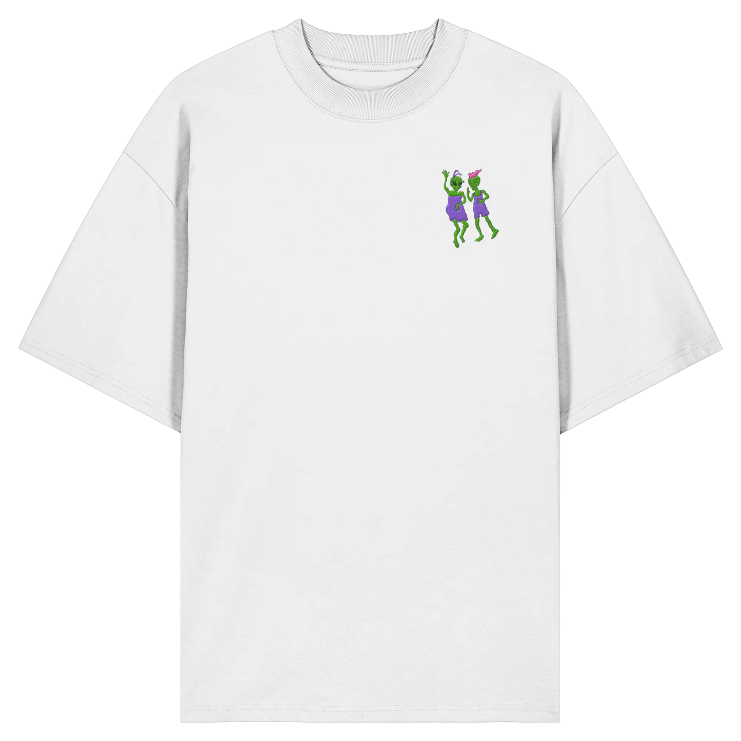 Dancing Aliens Embroidered! - Organic Oversize Shirt