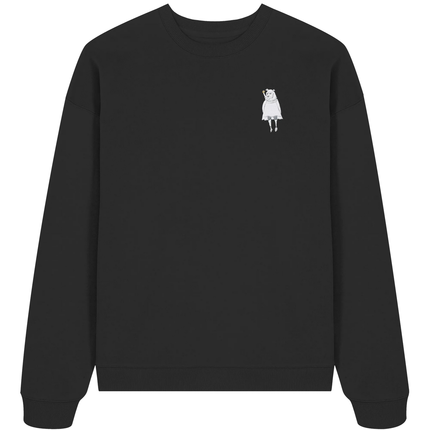 Rhino Embroidery - Organic Oversize Sweatshirt (Stick)