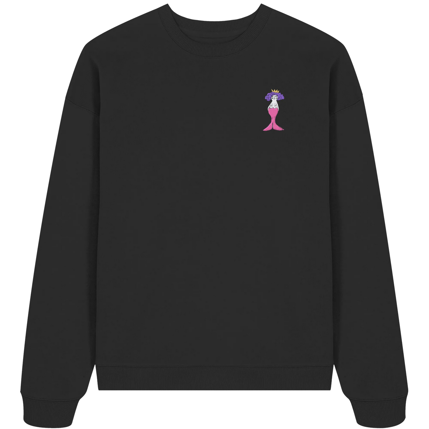 Mermaid Embroidery - Organic Oversize Sweatshirt (Stick)