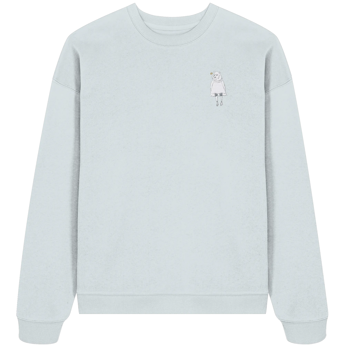 Rhino Embroidery - Organic Oversize Sweatshirt (Stick)