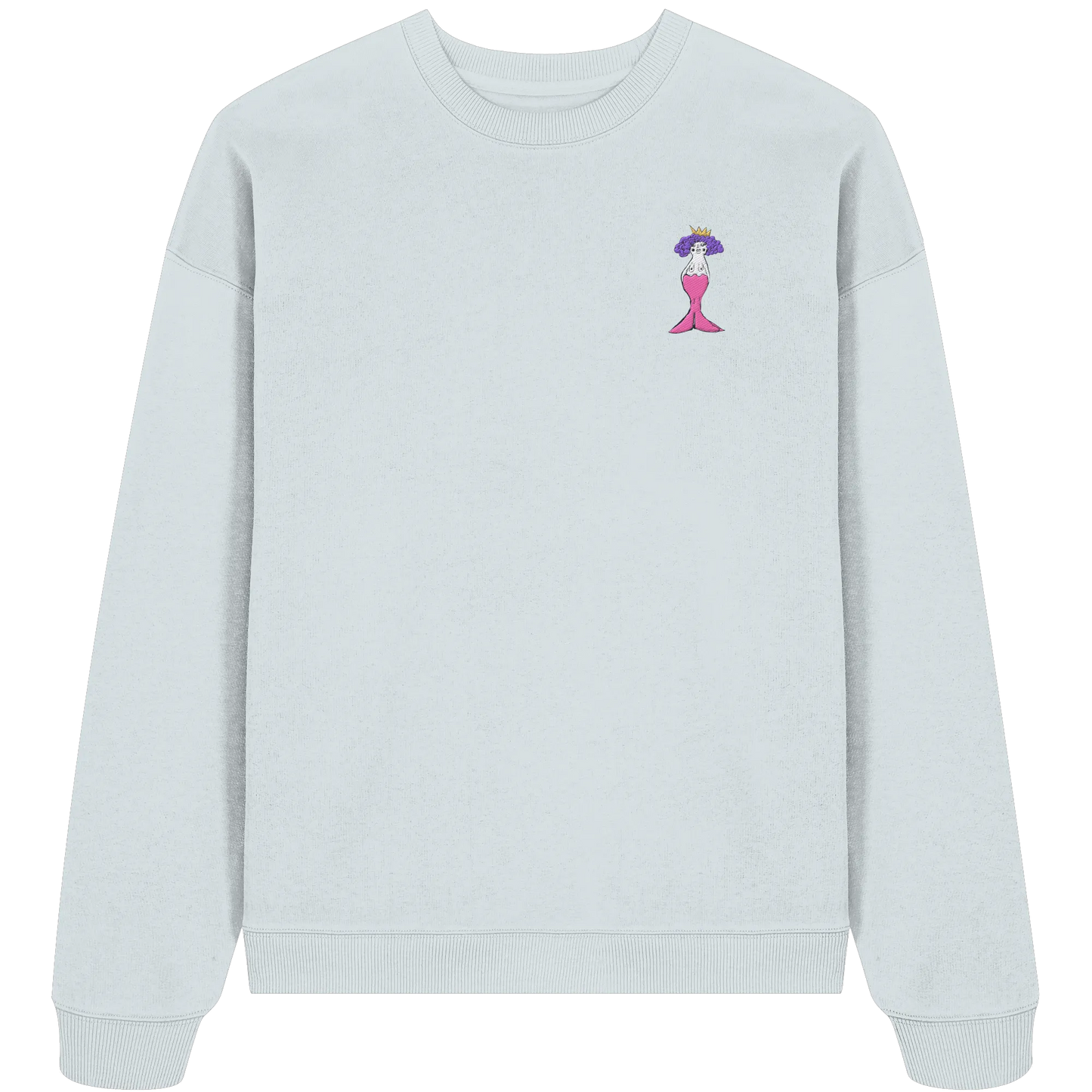 Mermaid Embroidery - Organic Oversize Sweatshirt (Stick)