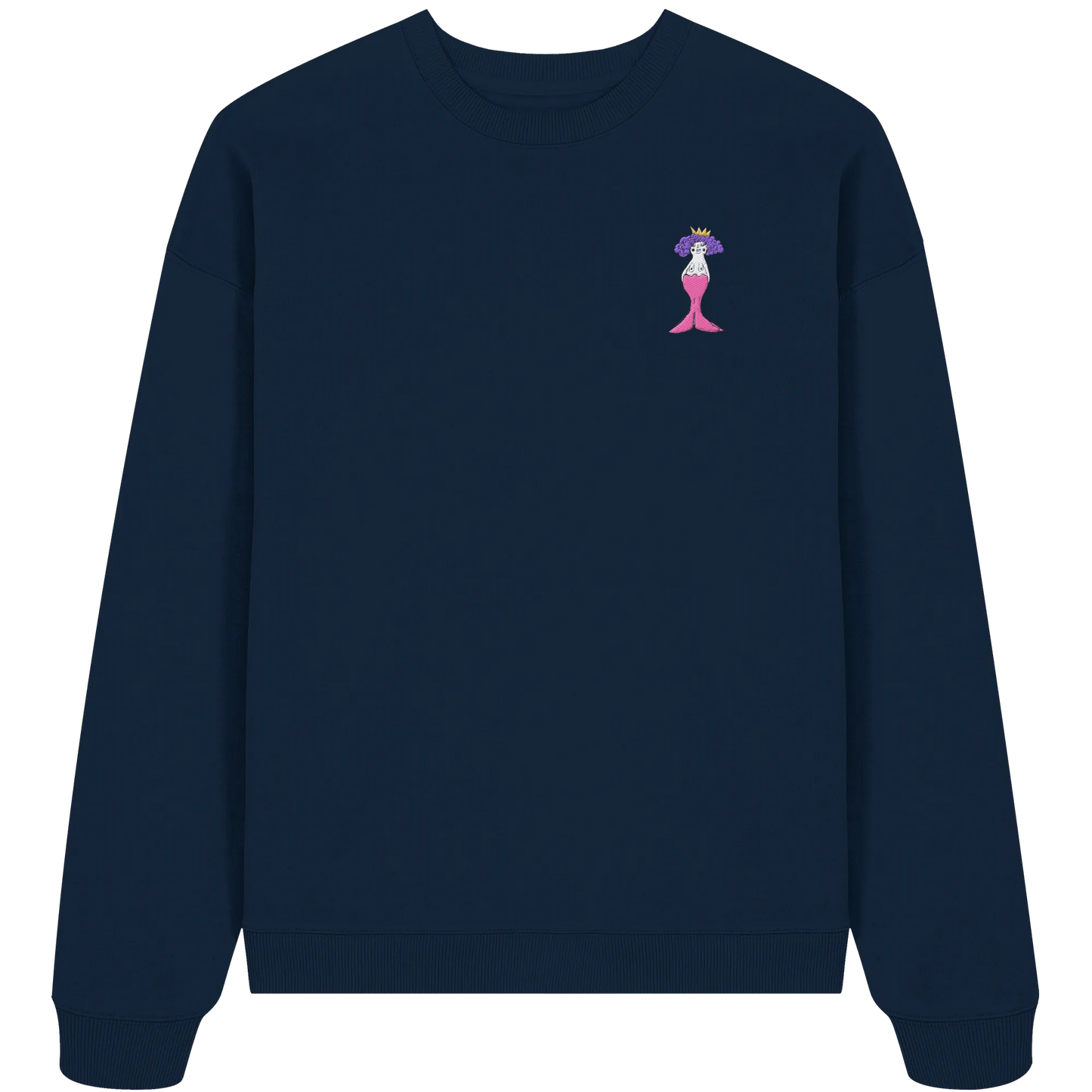 Mermaid Embroidery - Organic Oversize Sweatshirt (Stick)