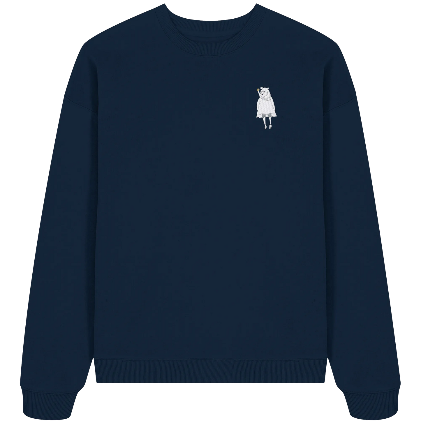 Rhino Embroidery - Organic Oversize Sweatshirt (Stick)