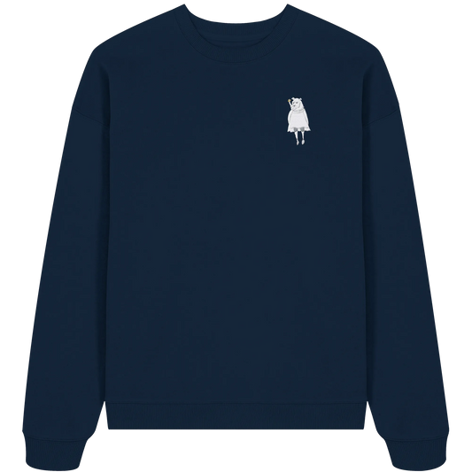 Rhino Embroidery - Organic Oversize Sweatshirt (Stick)