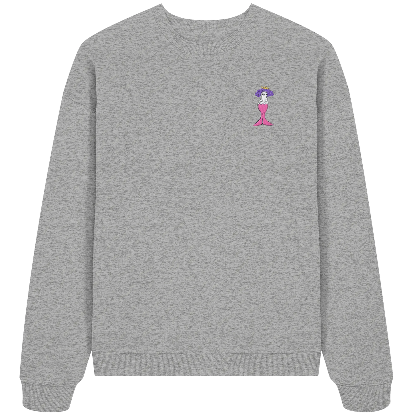 Mermaid Embroidery - Organic Oversize Sweatshirt (Stick)