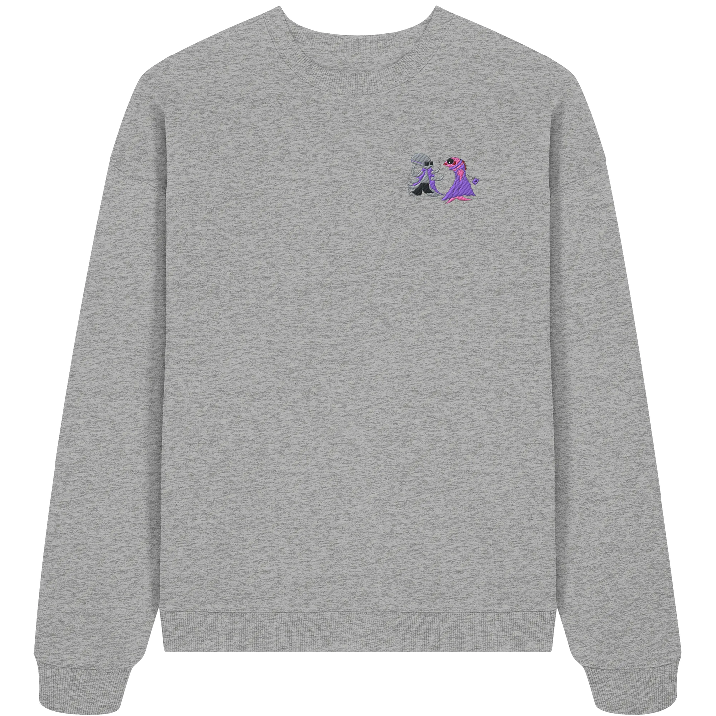 Octo and Fishy embroidery - Organic Oversize Sweatshirt (Stick)