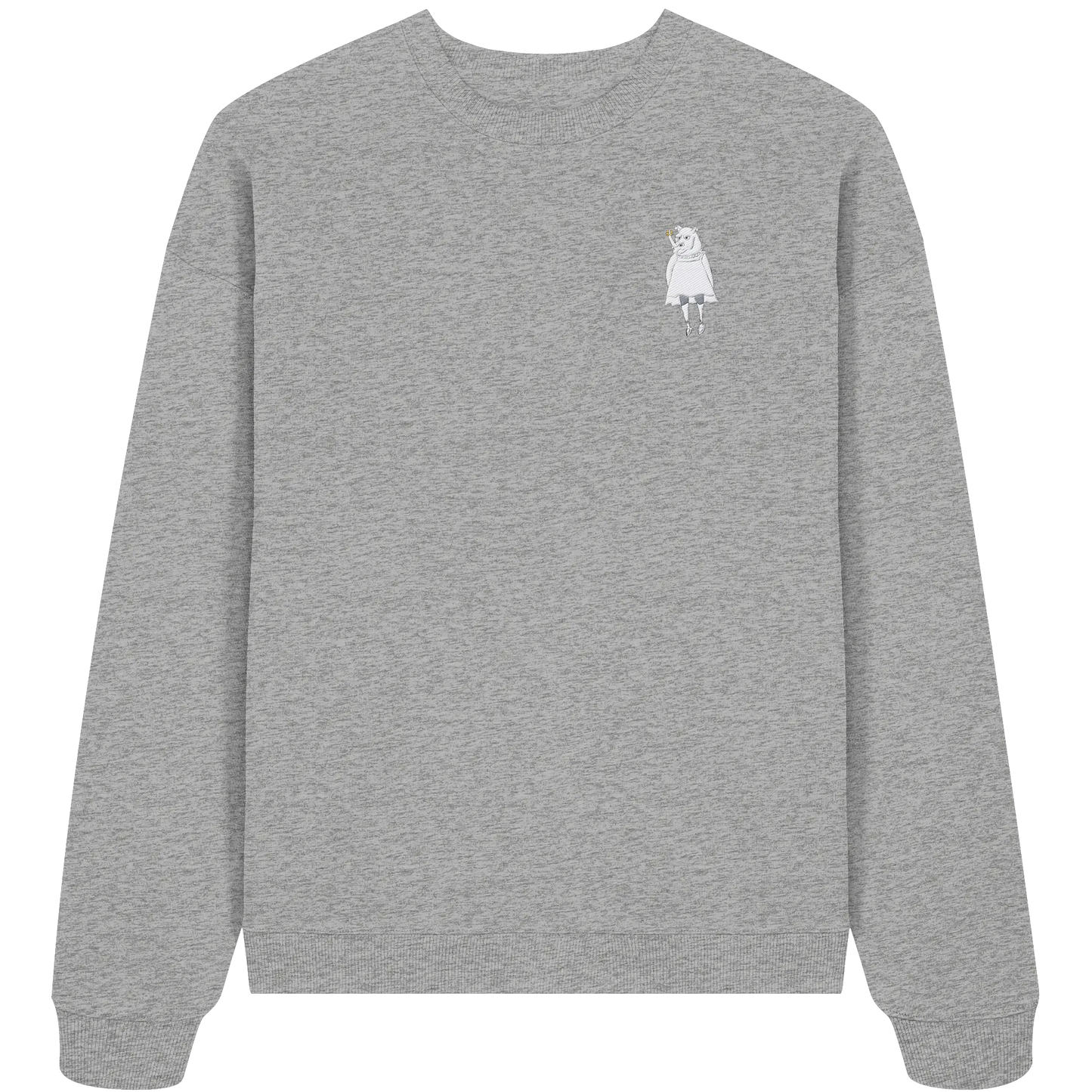 Rhino Embroidery - Organic Oversize Sweatshirt (Stick)