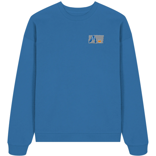 Scotch Dog embroidery - Organic Oversize Sweatshirt (Stick)