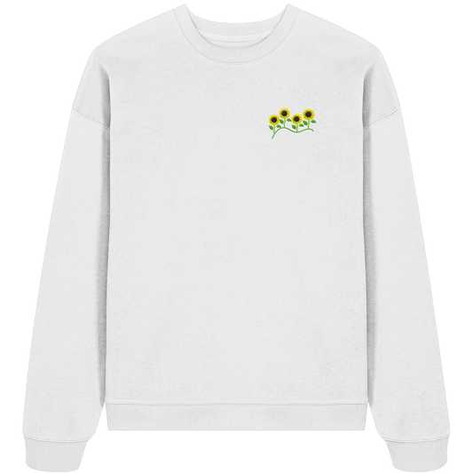 Sunflower Embroidery - Organic Oversize Sweatshirt (Stick)