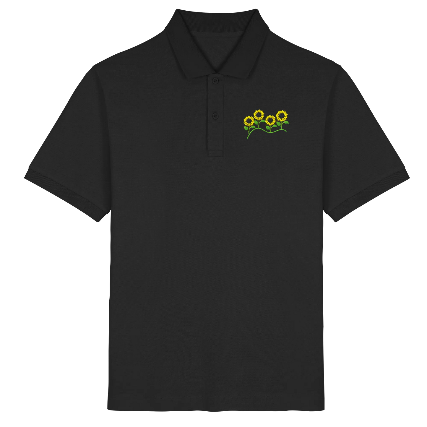 Sunflower Embroidery - Organic Poloshirt (Stick)