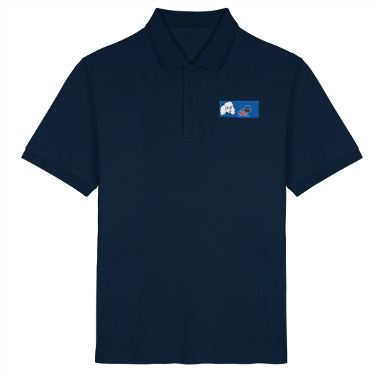 Wine Dog Embroidery - Organic Poloshirt (Stick)