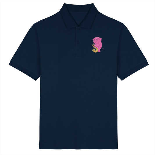 A sad Elephant Embroidery - Organic Poloshirt (Stick)