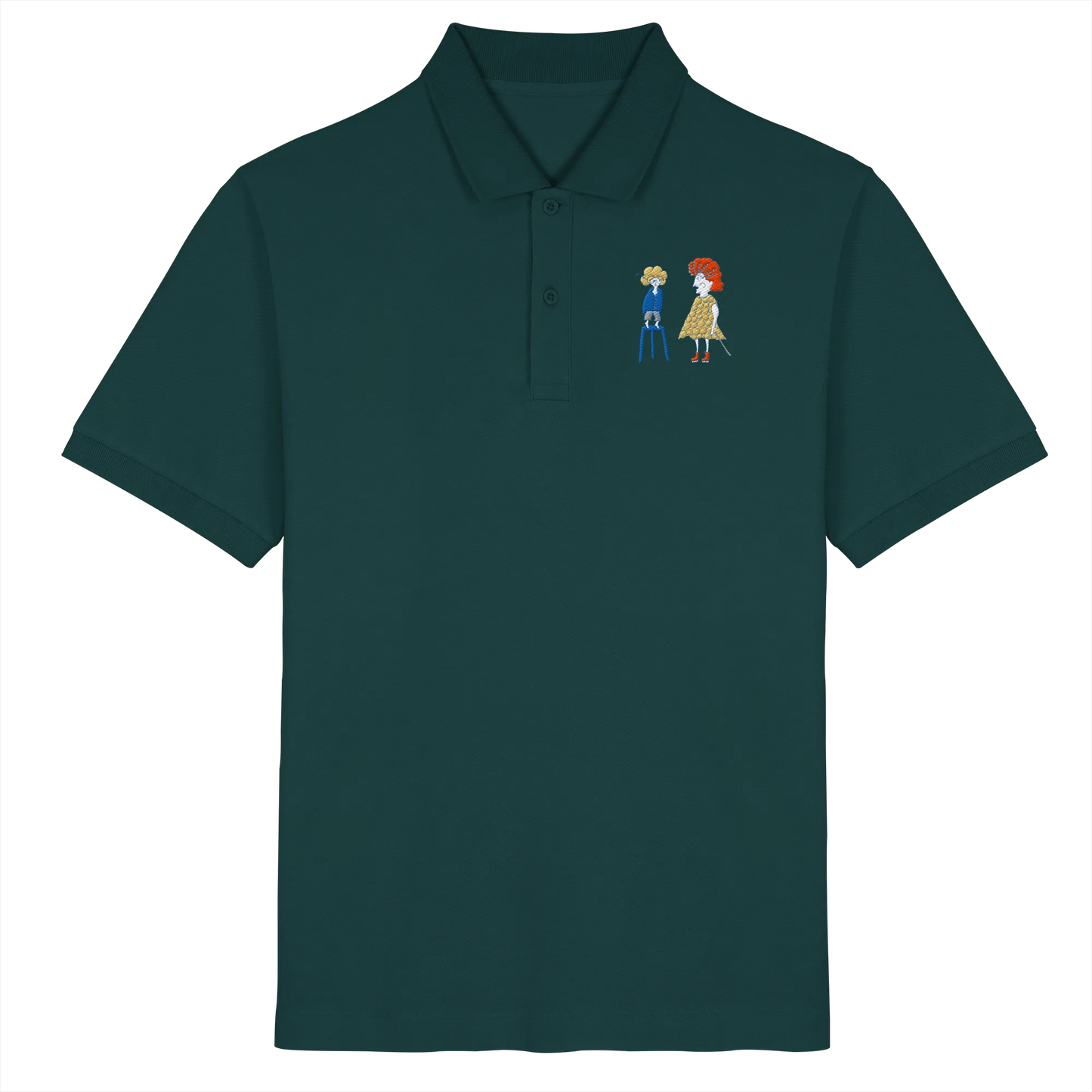Grandma Embroidery - Organic Poloshirt (Stick)