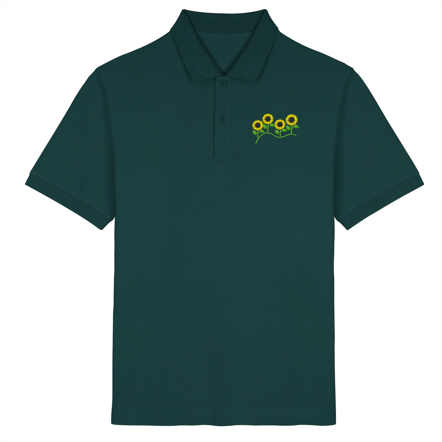 Sunflower Embroidery - Organic Poloshirt (Stick)