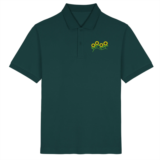 Sunflower Embroidery - Organic Poloshirt (Stick)