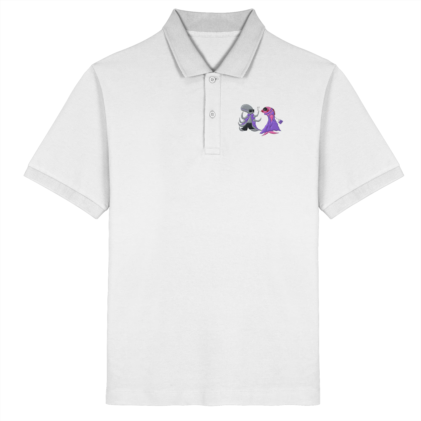 Octopus embroidery - Organic Poloshirt (Stick)
