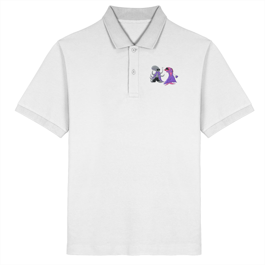 Octo and Fishy embroidery - Organic Poloshirt (Stick)