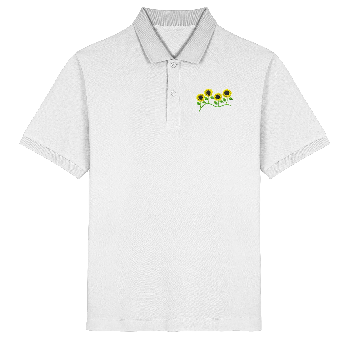 Sunflower Embroidery - Organic Poloshirt (Stick)