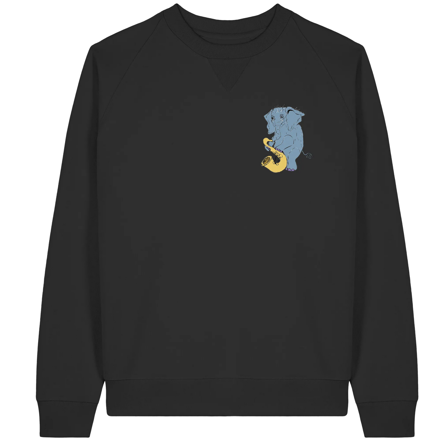 A sad Elephant  - Organic Raglan Sweatshirt