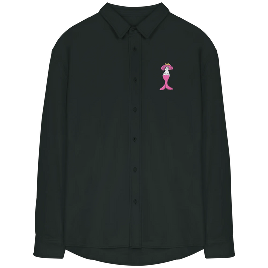 Mermaid Embroidery - Organic Relaxed Button-Up Shirt