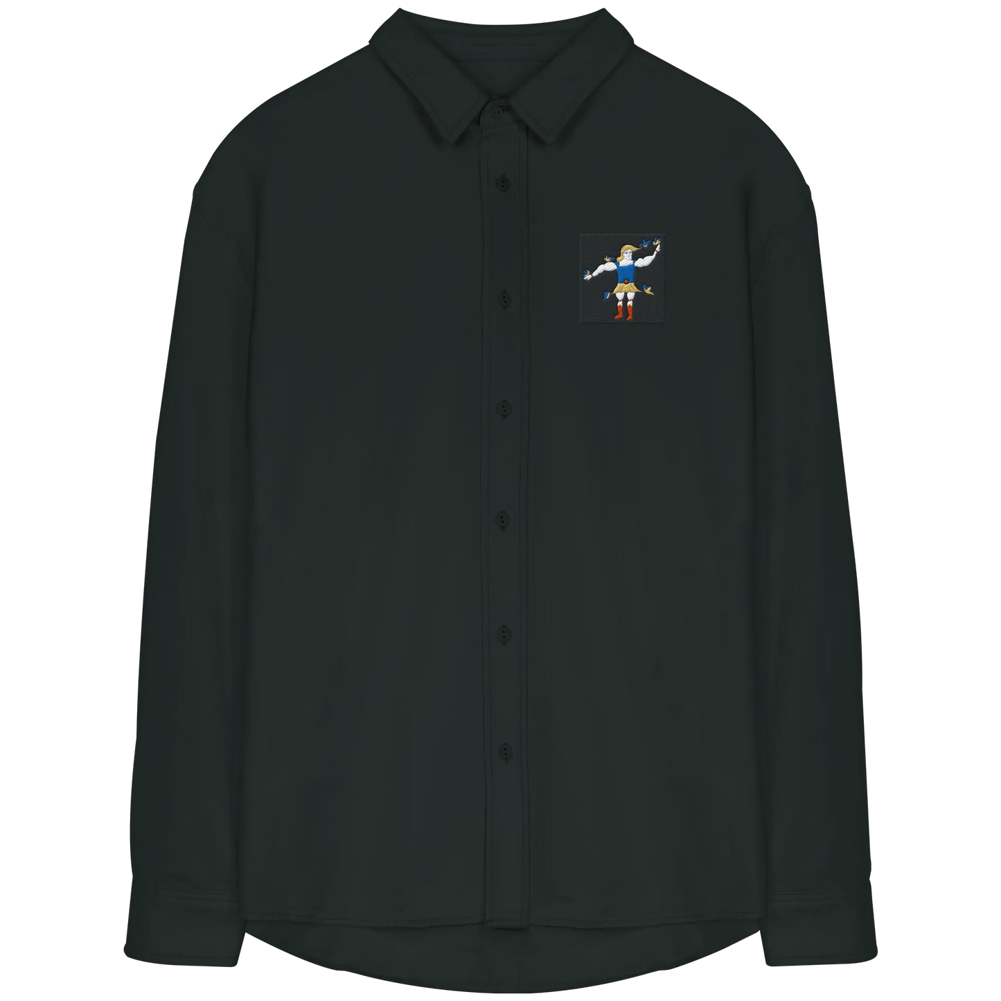 Hercules Embroidery - Organic Relaxed Button-Up Shirt