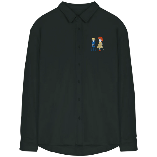 Grandma Embroidery - Organic Relaxed Button-Up Shirt