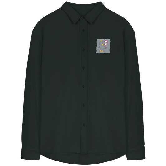 too Narcissist to care/ Embroidery - Organic Relaxed Button-Up Shirt