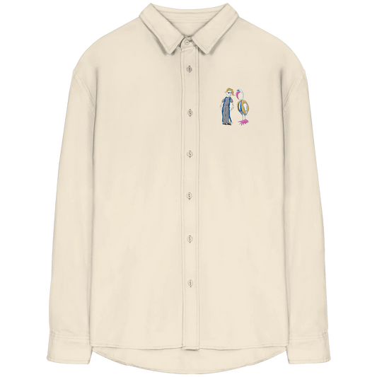 The Boy and the Heron Embroidery - Organic Relaxed Button-Up Shirt