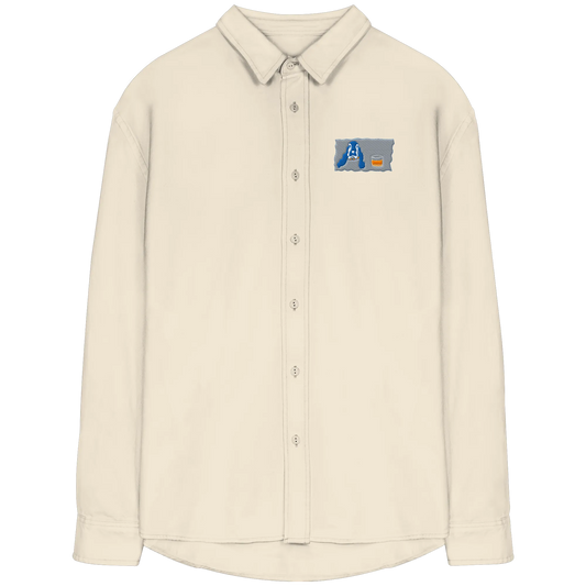 Scotch Dog embroidery - Organic Relaxed Button-Up Shirt
