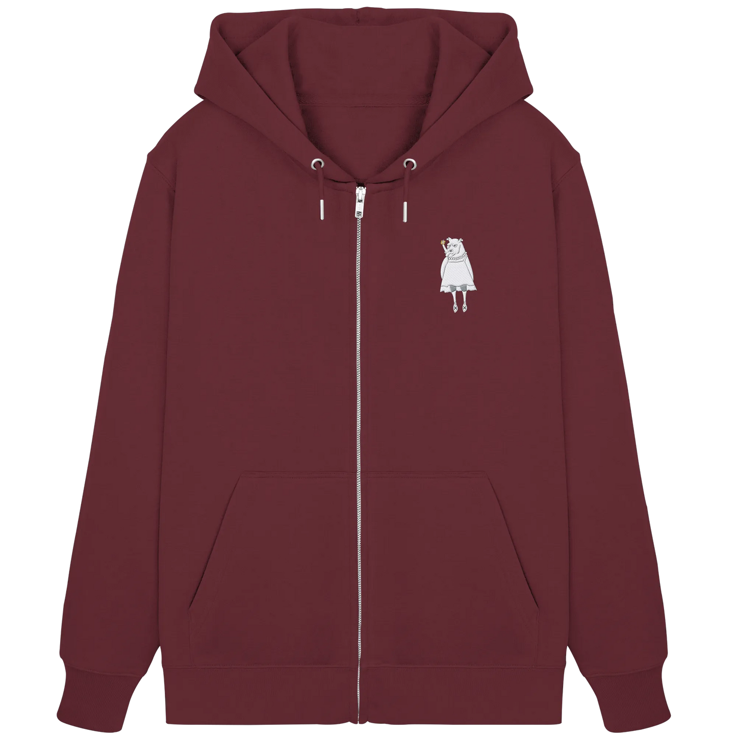 Rhino Embroidered - Organic Zipper