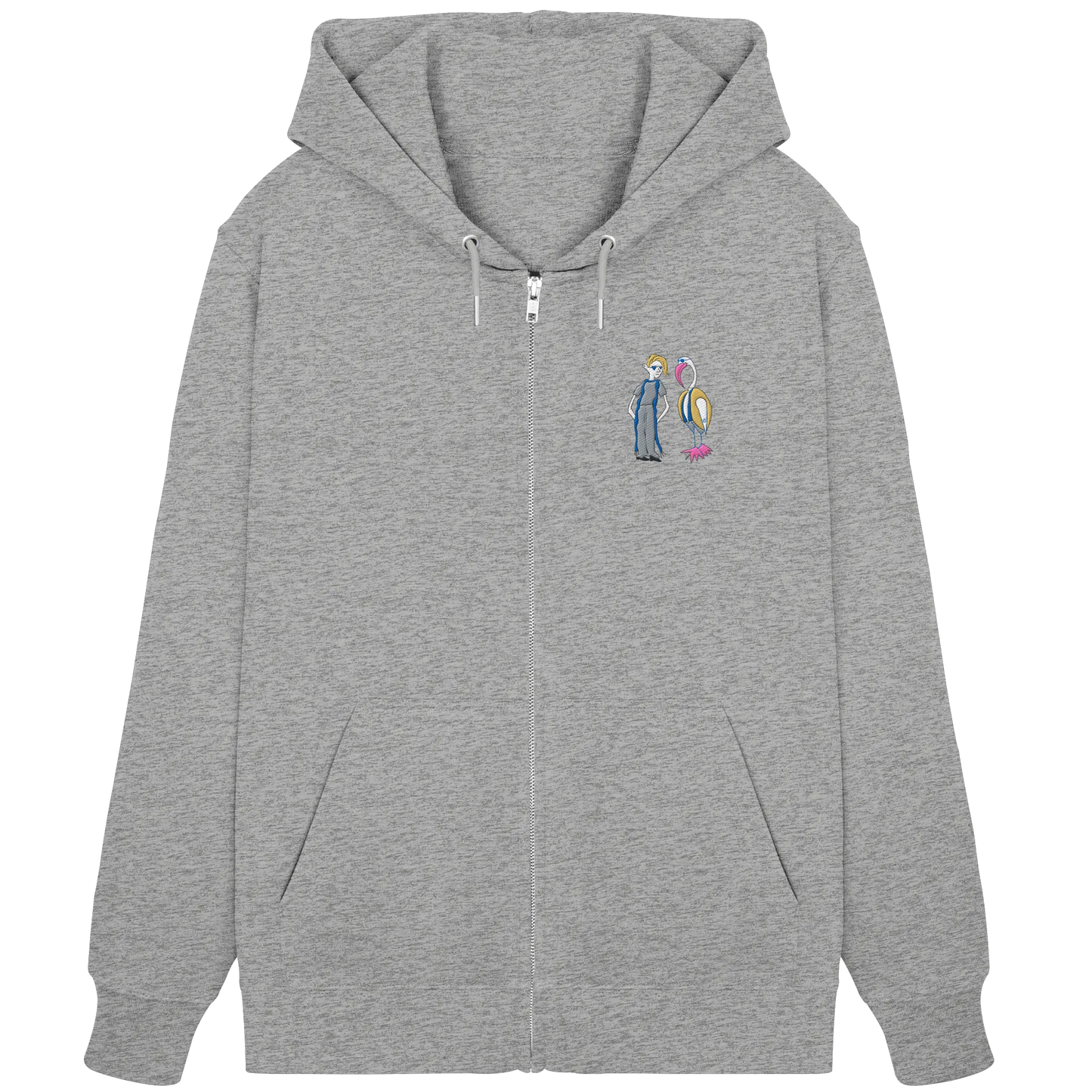 The Boy and the Heron Embroidered - Organic Zipper