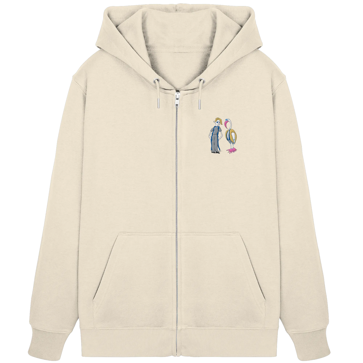 The Boy and the Heron Embroidered - Organic Zipper
