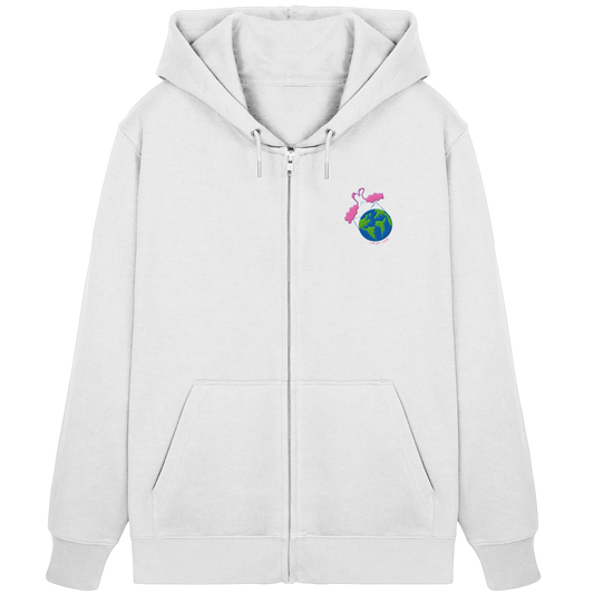 Love you Earth/ Embroidery - Organic Zipper (Stick)